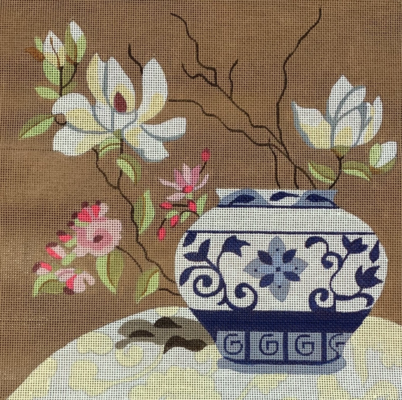 Blue & White Porcelain w/ Floral