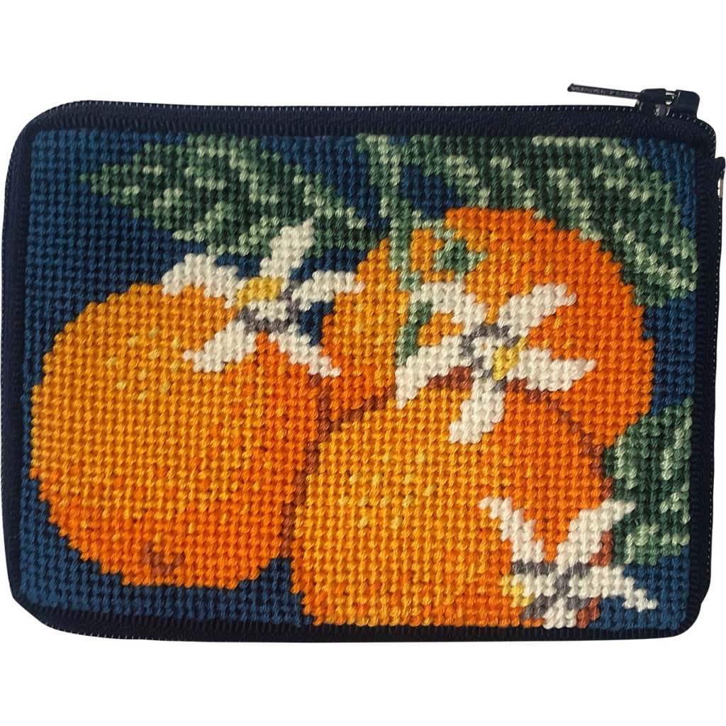 Stitch & Zip Oranges Coin/Credit Card Case