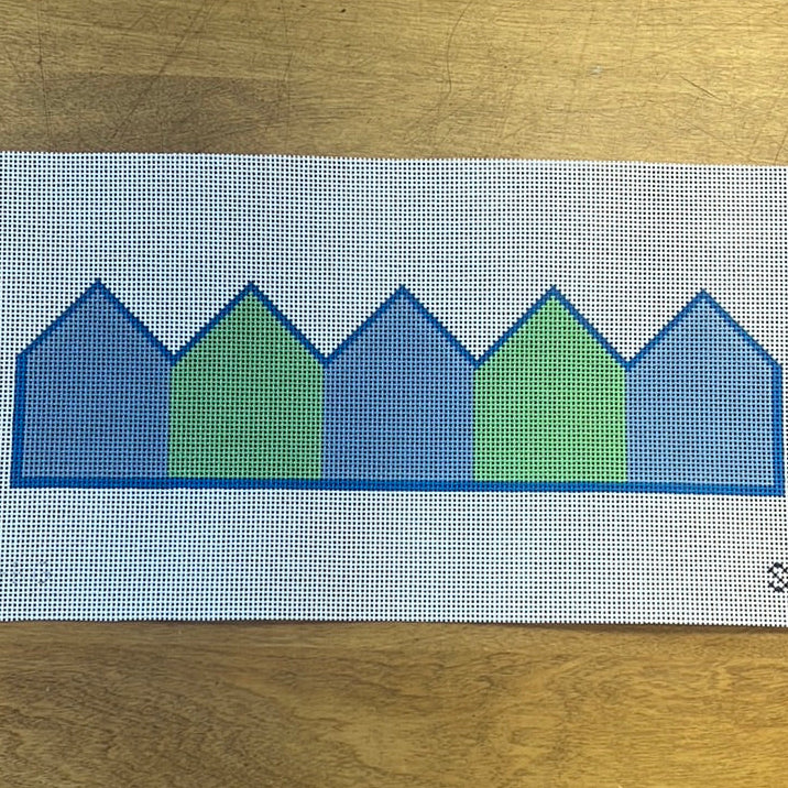 Birthday Crown-Blue/Green Wide Stripes