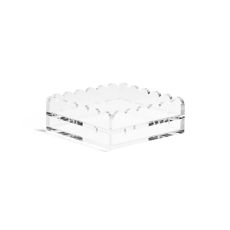 Scallop Acrylic Tray - 5" Square - Clear