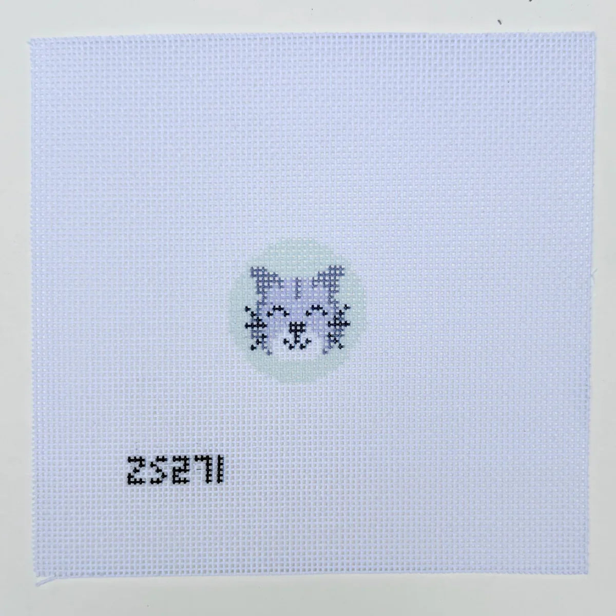 Grey Cat Key Fob Printed Canvas