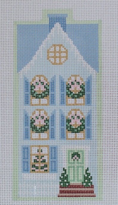 Christmas Village Blue Row House - 13 Mesh