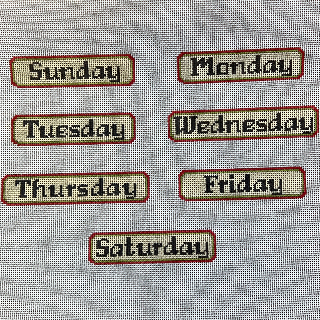 Pink/Green Perpetual Calendar Days