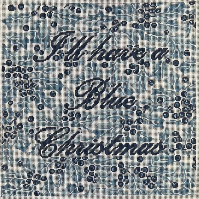 Blue Christmas Pillow