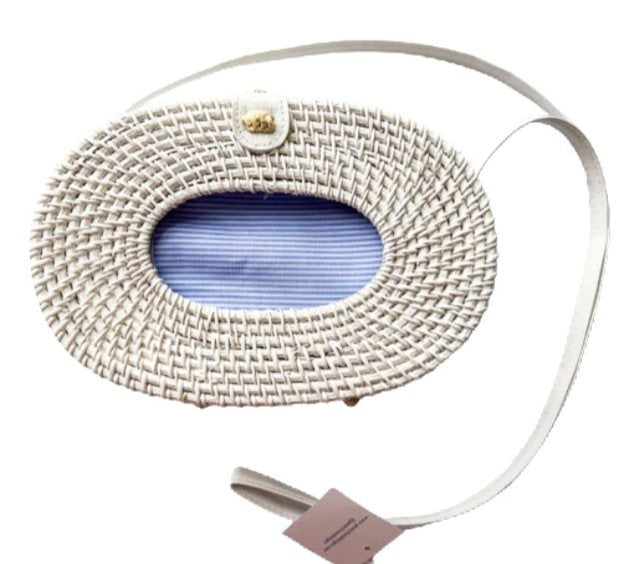 Wicker Bag - Oval White