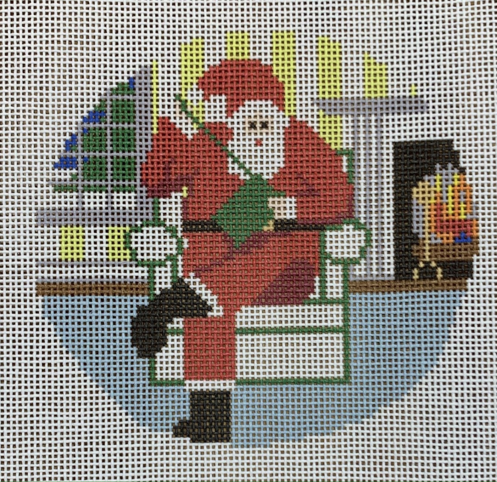 Sporty Santa - Needlepoint