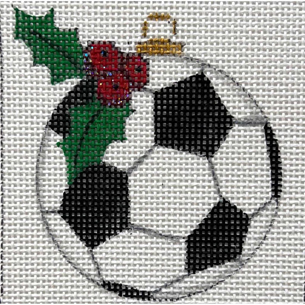 Holly Soccer Ball Ornament
