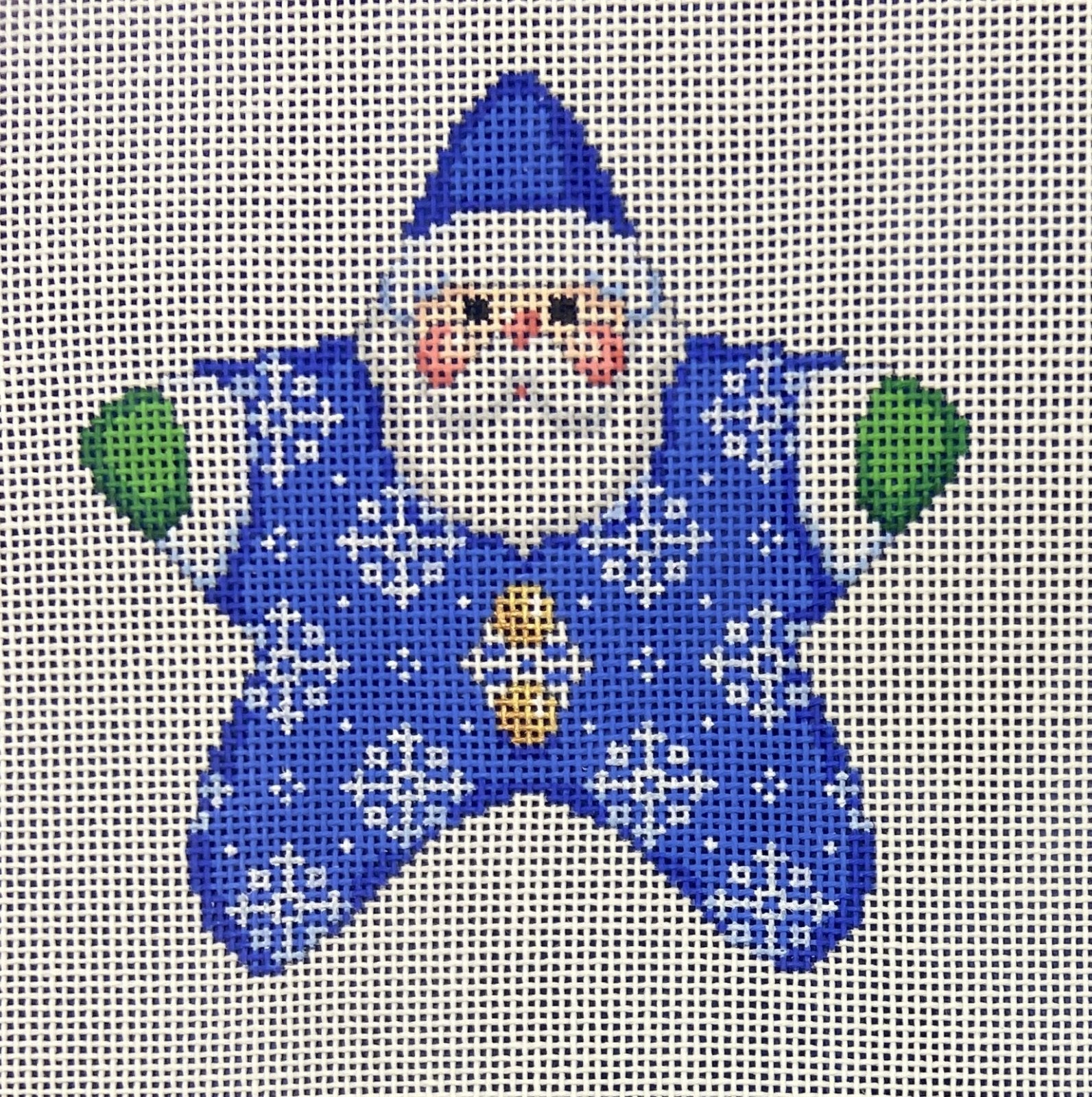 Snowflakes on Blue PJ Santa