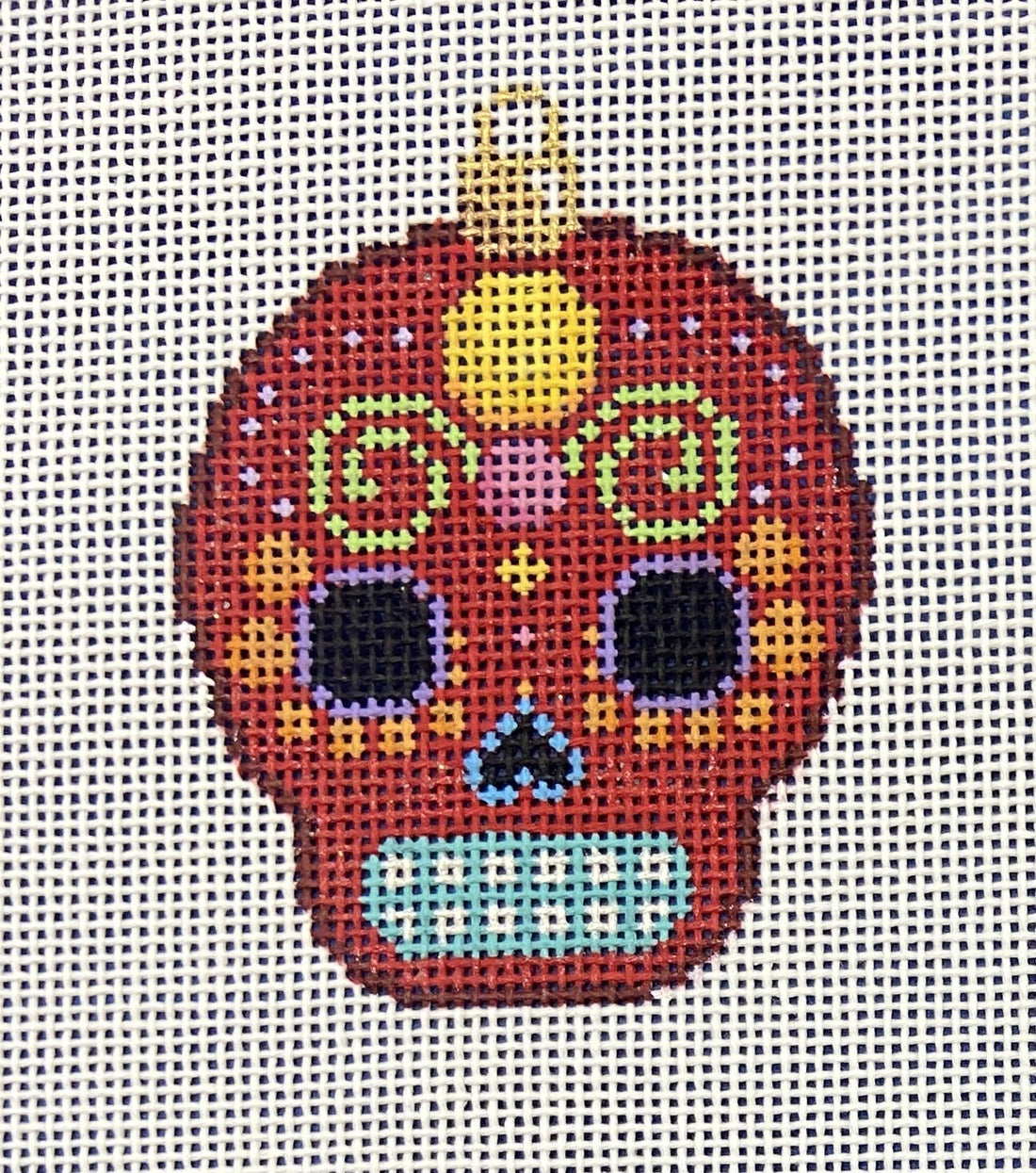 Sugar Skull Ornament/Red