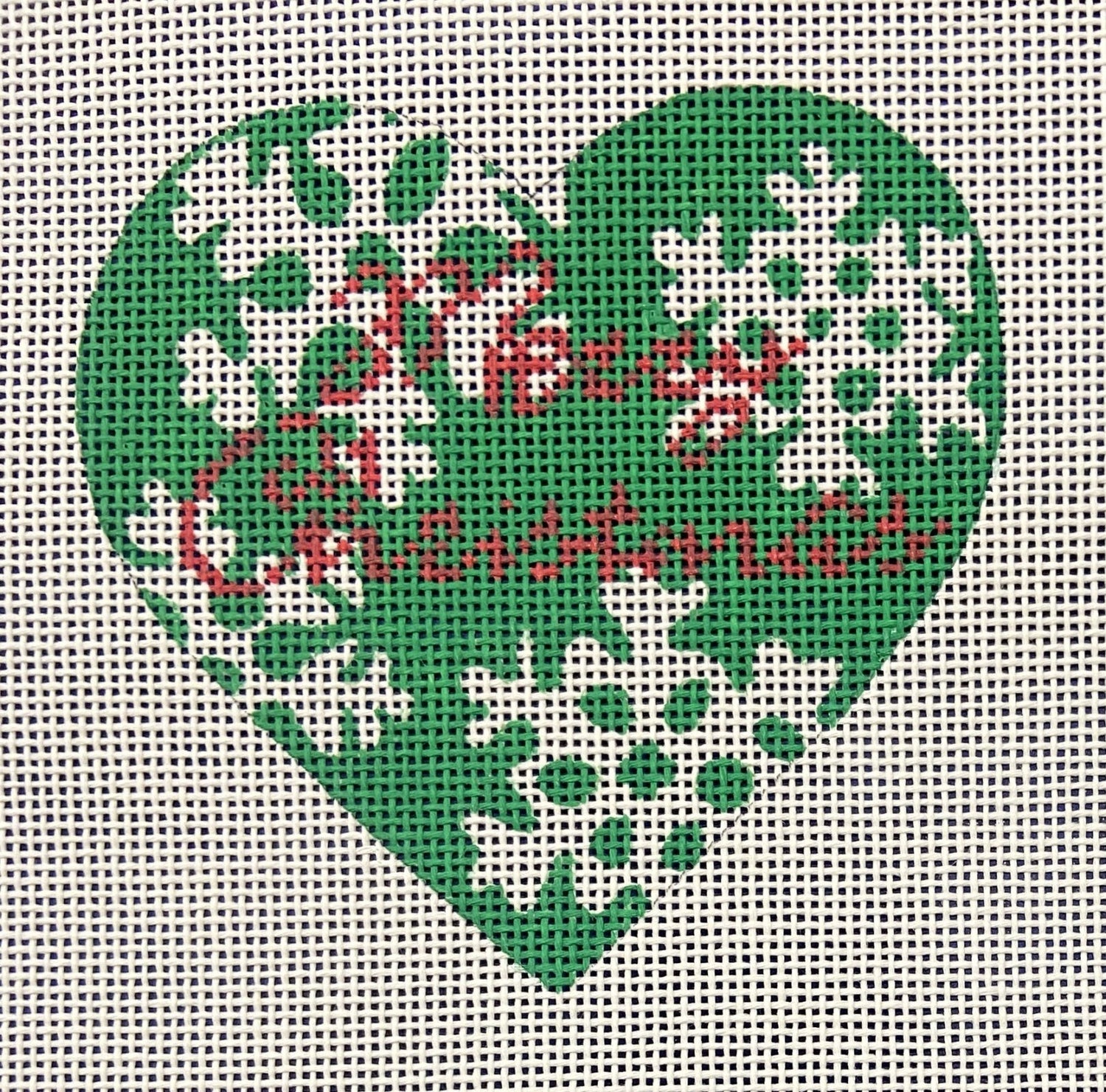 Green Snowflake Heart