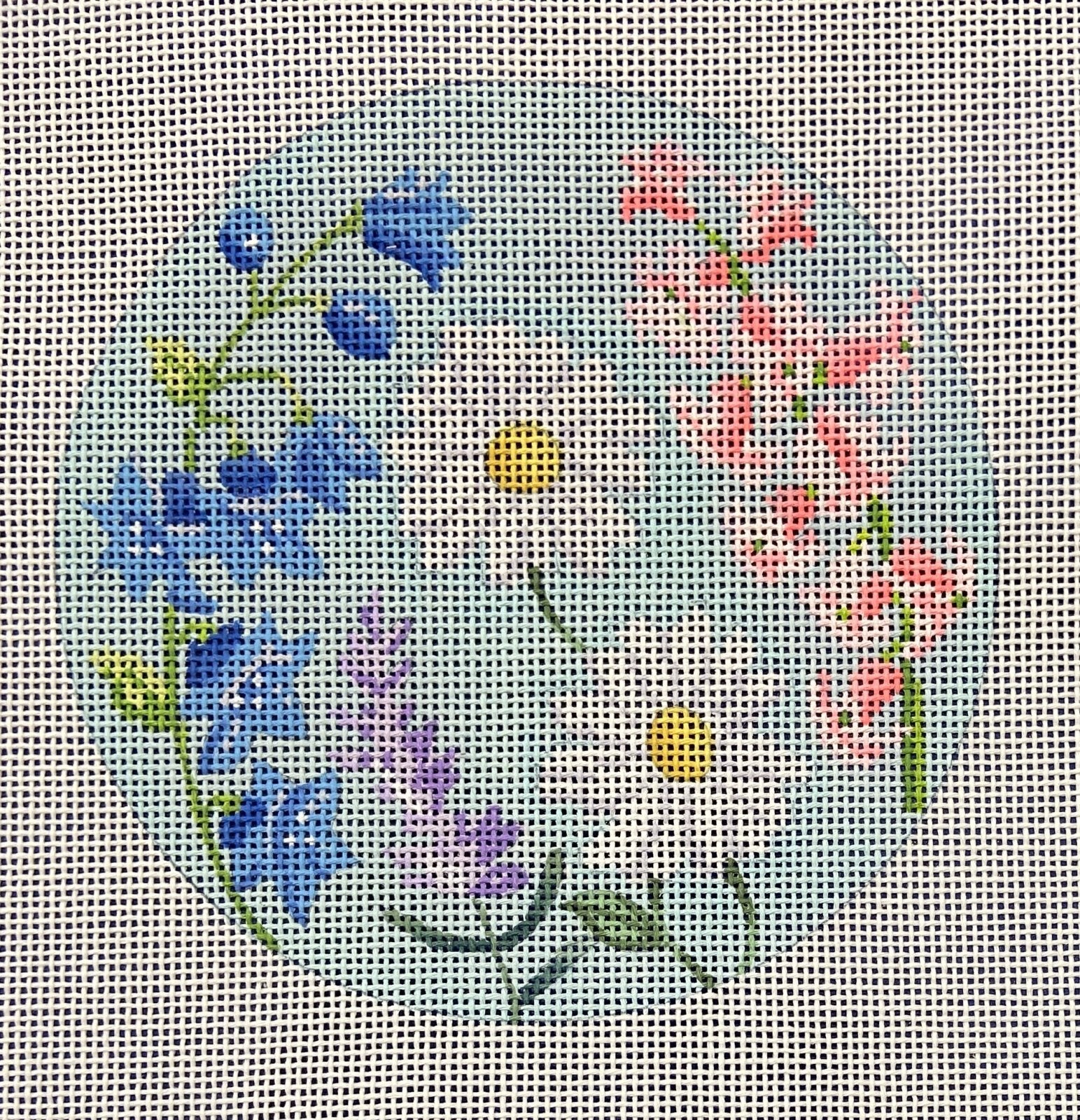 English Garden Round - Blue &amp; Purple