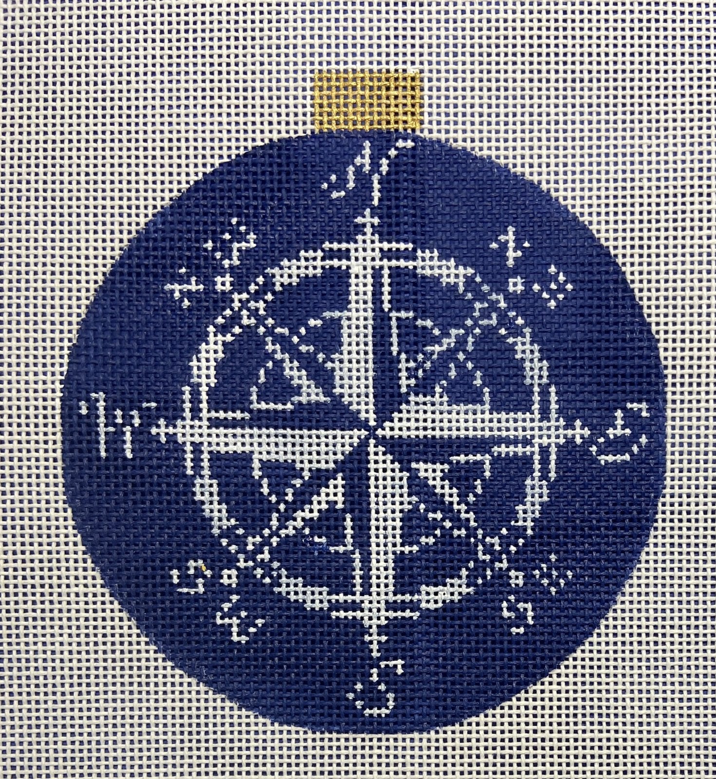 Compass Rose Ornament - Navy