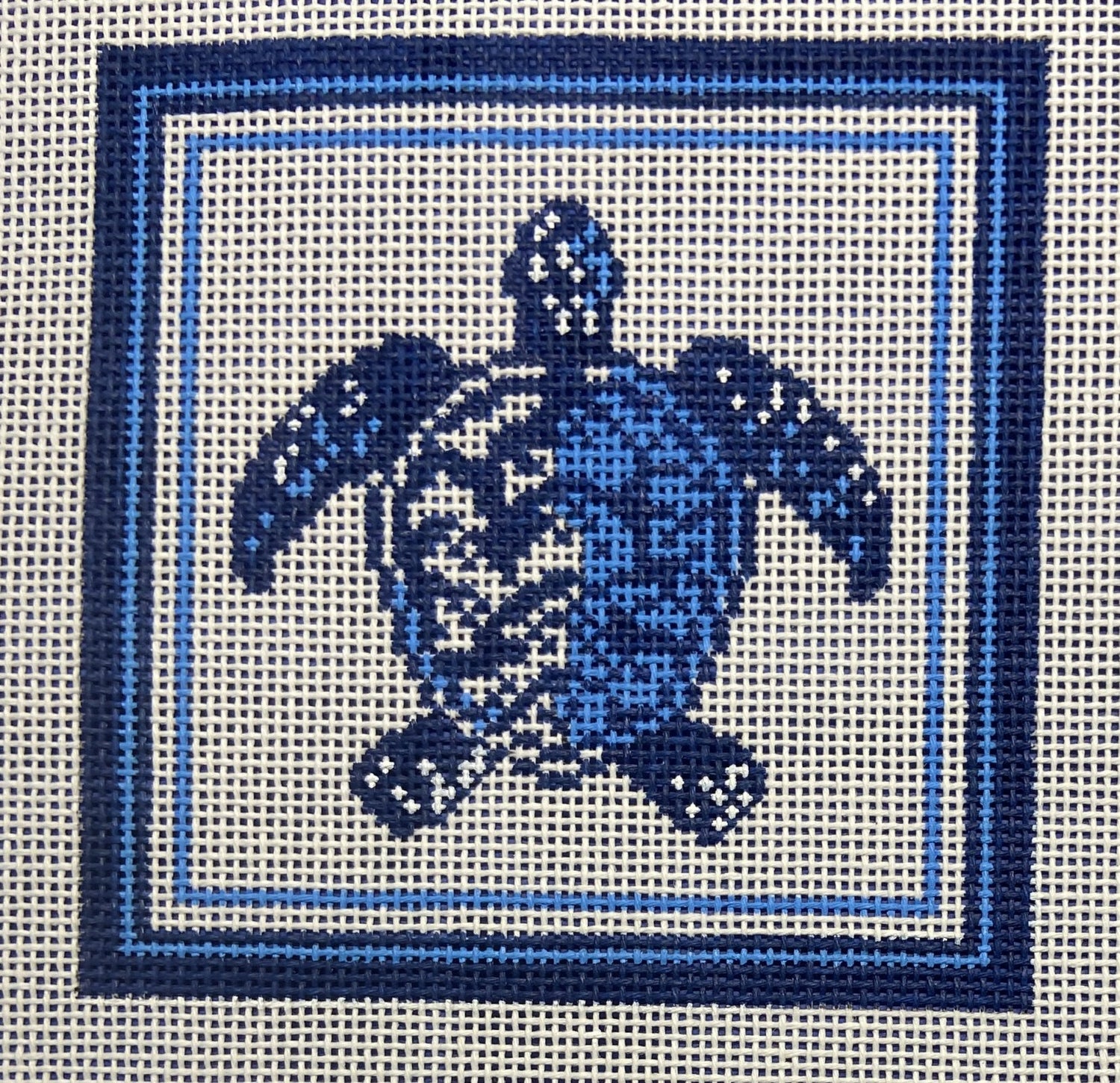 Nautical Coaster - Sea Turtle in Blue