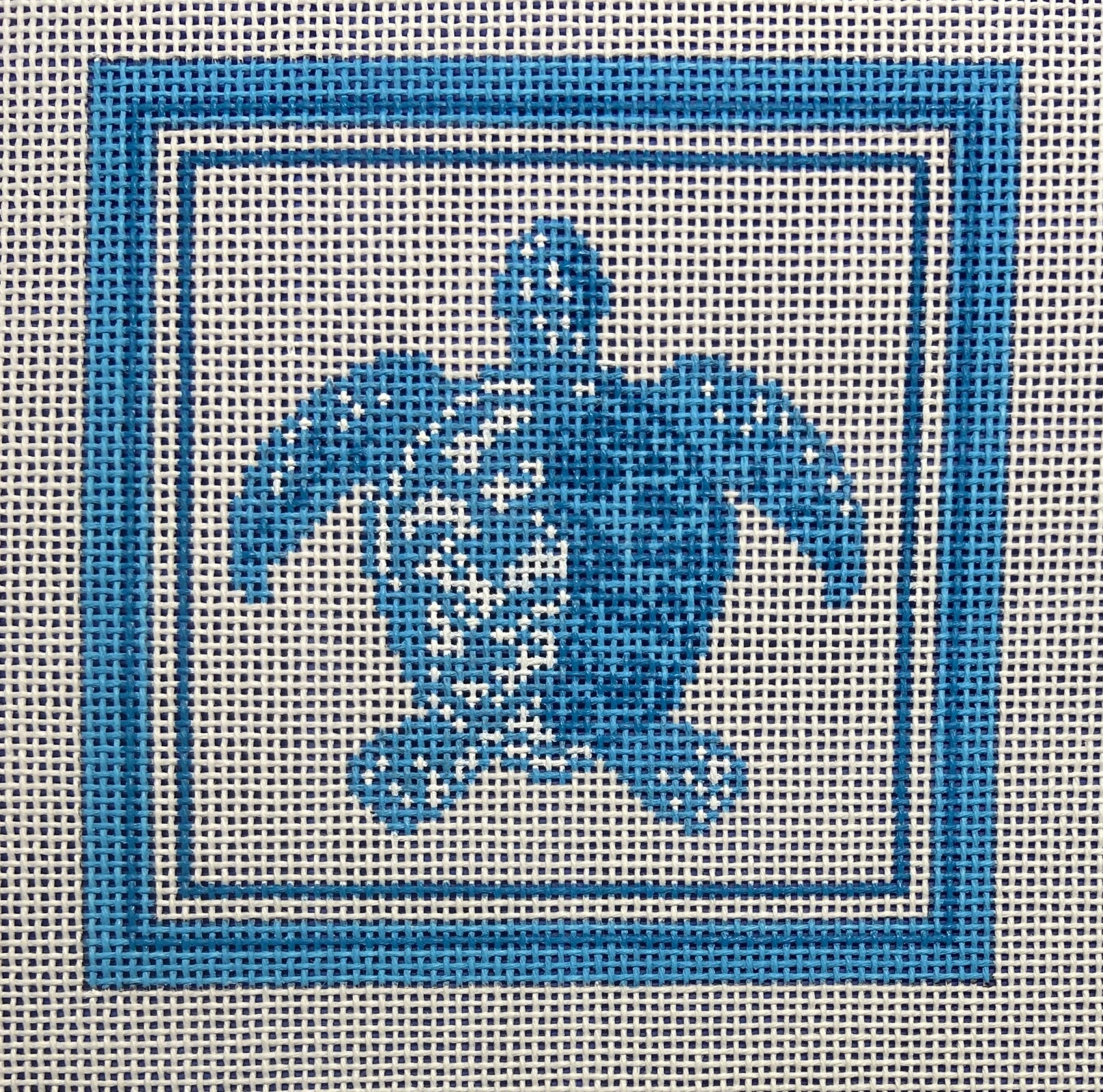 Nautical Coaster - Sea Turtle in Aqua