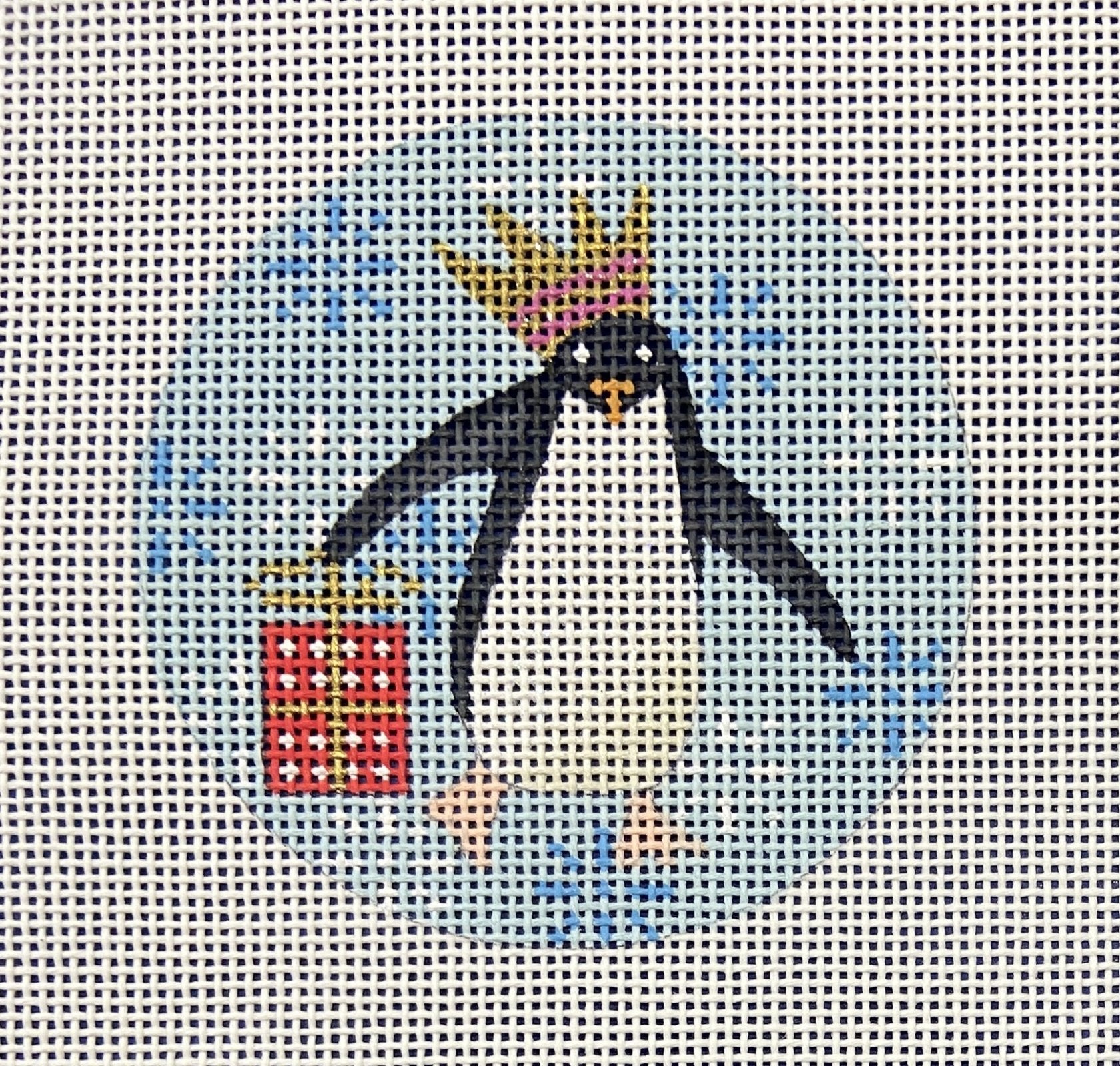 Penguin Xmas Circle Red