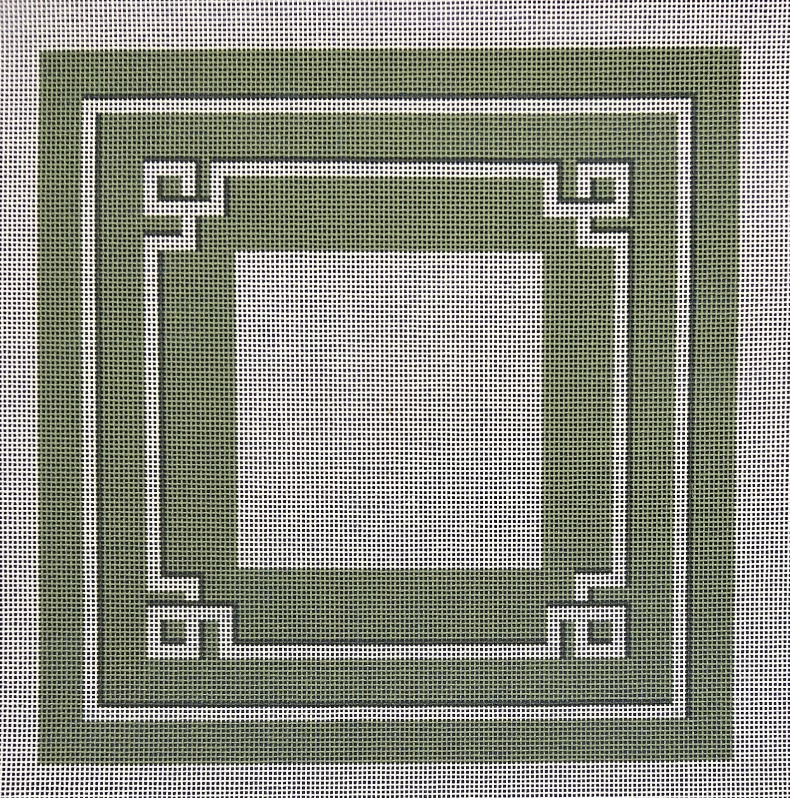 Green Greek Key Pillow