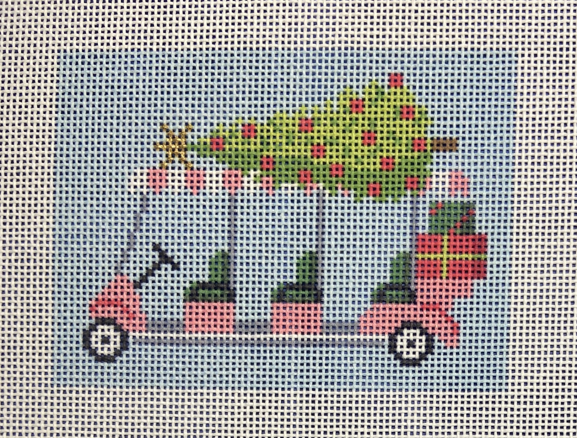 Golf Buggy with Christmas Tree