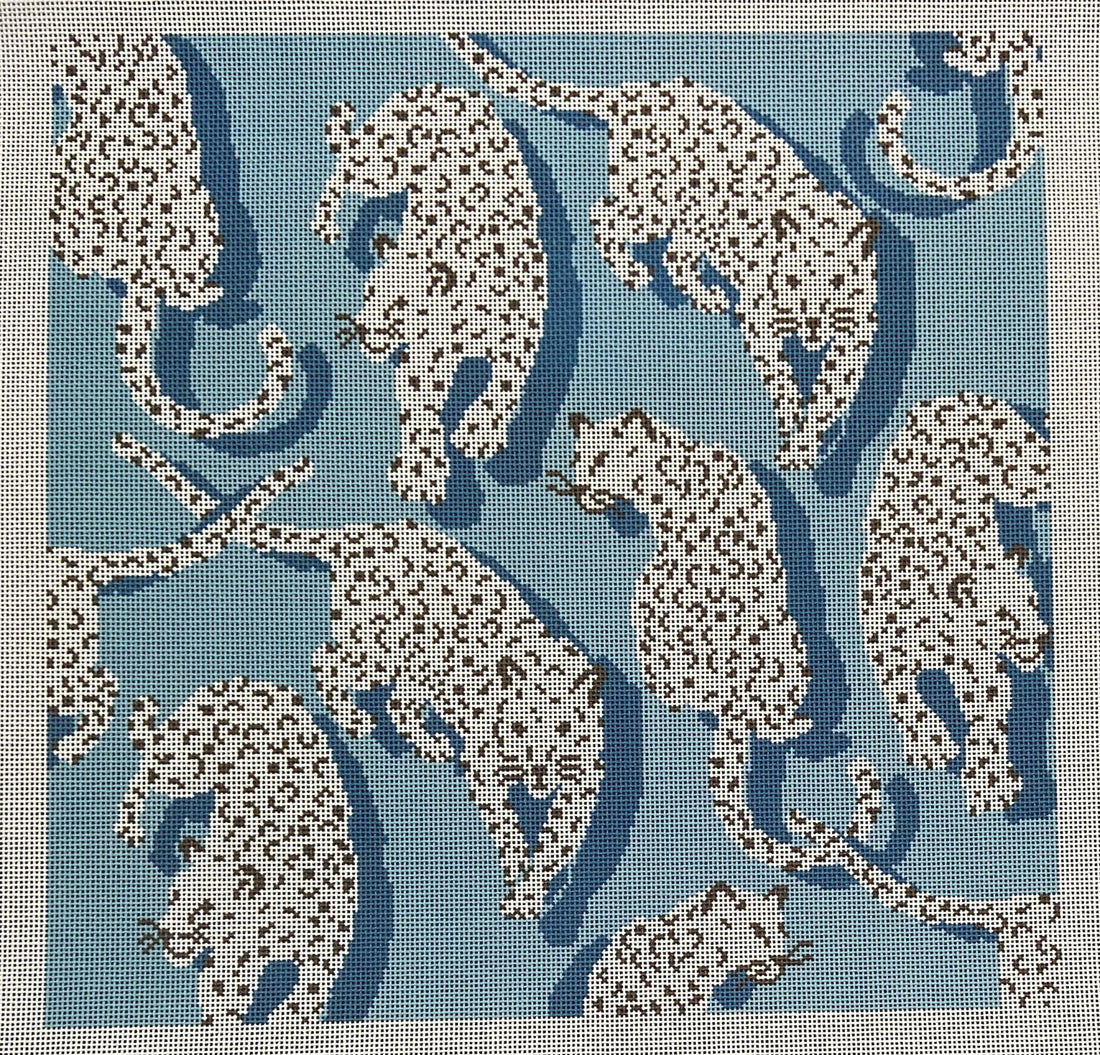 Leopard Pillow - Blue