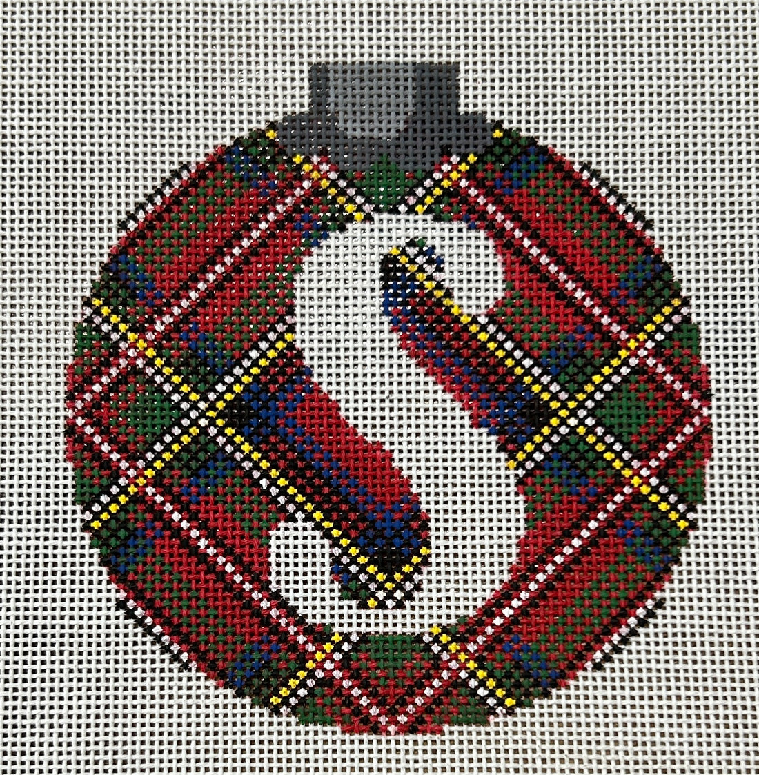 Plaid Ornament with Initial S