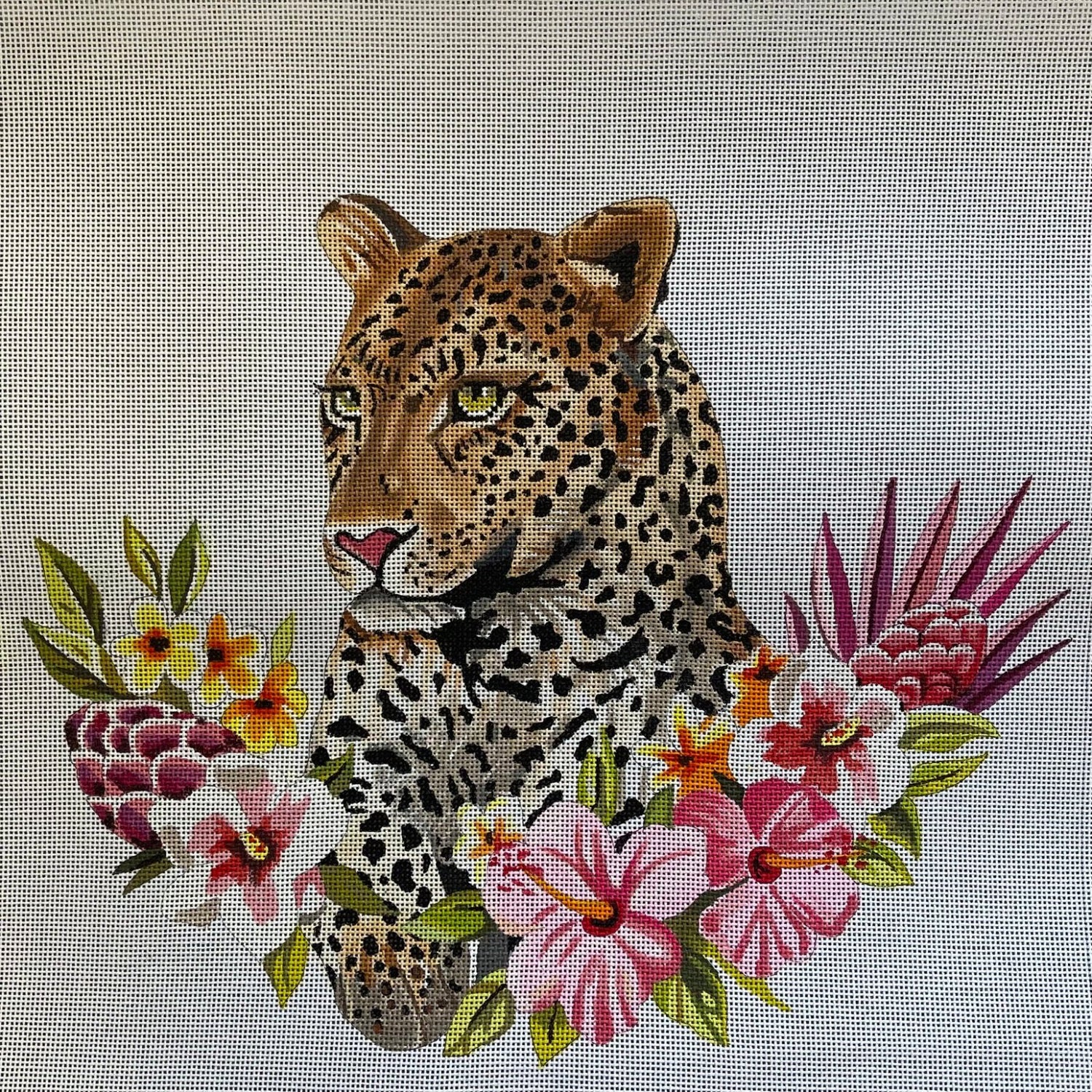Leopard with Flowers