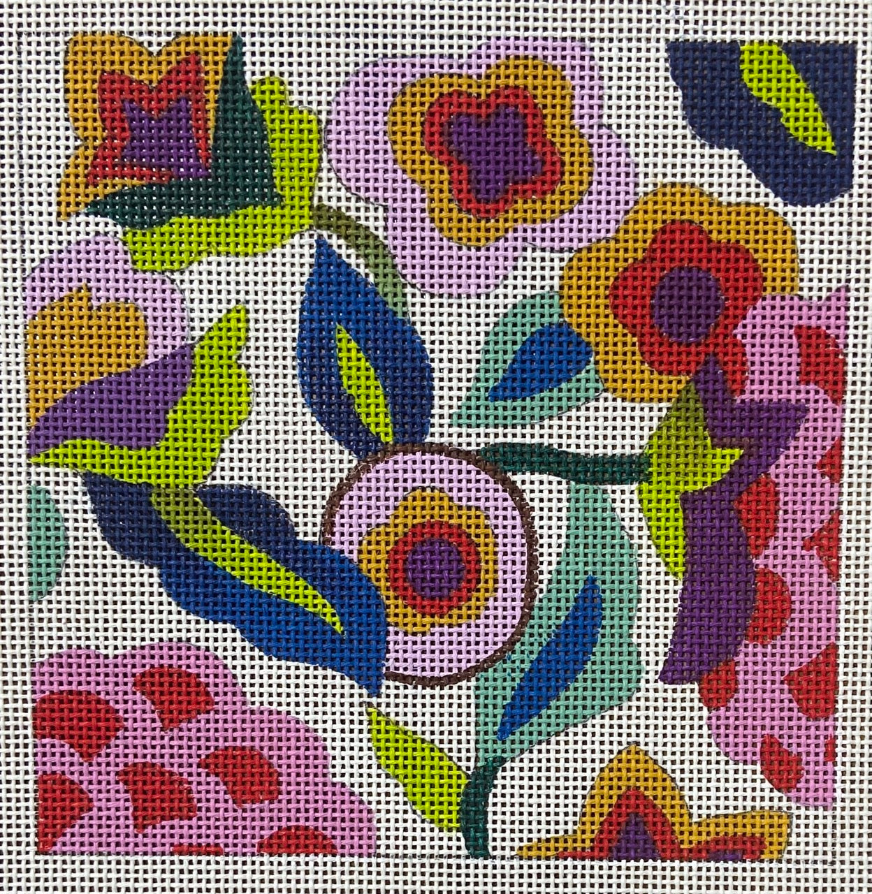 Red Pink and Blue Floral