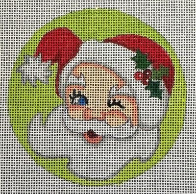 Small Green Santa Round