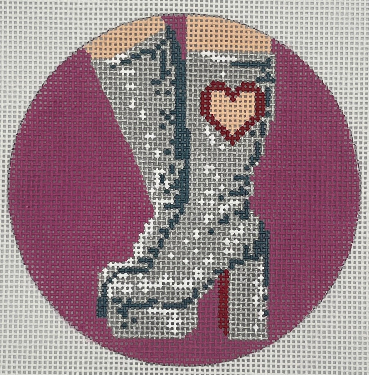 Silver Boots with Pink Background