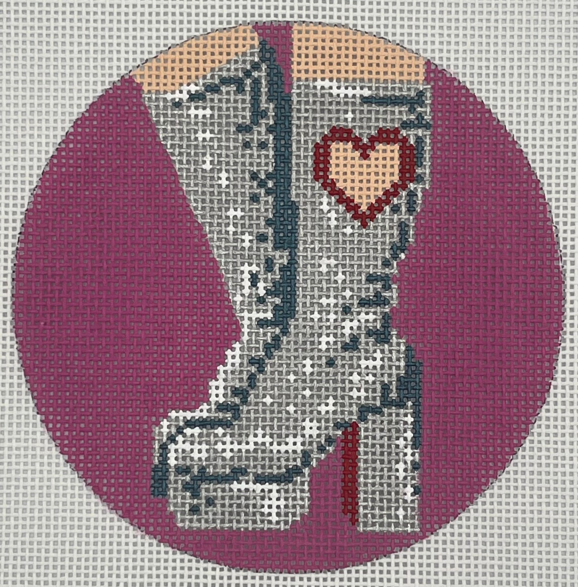 Silver Boots with Pink Background