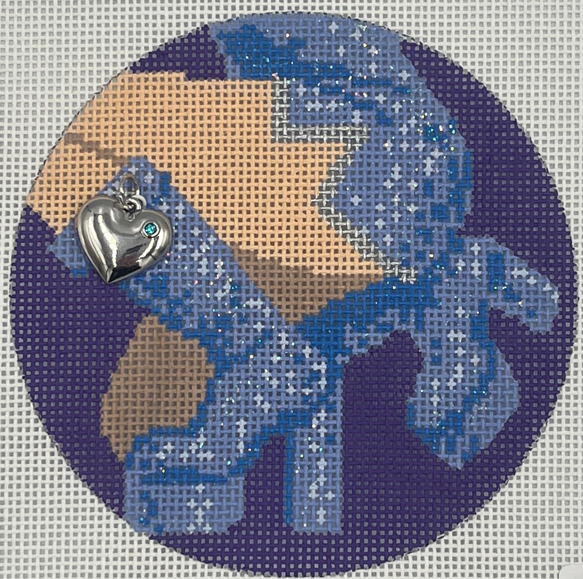 Blue Glitter Boots with Charm
