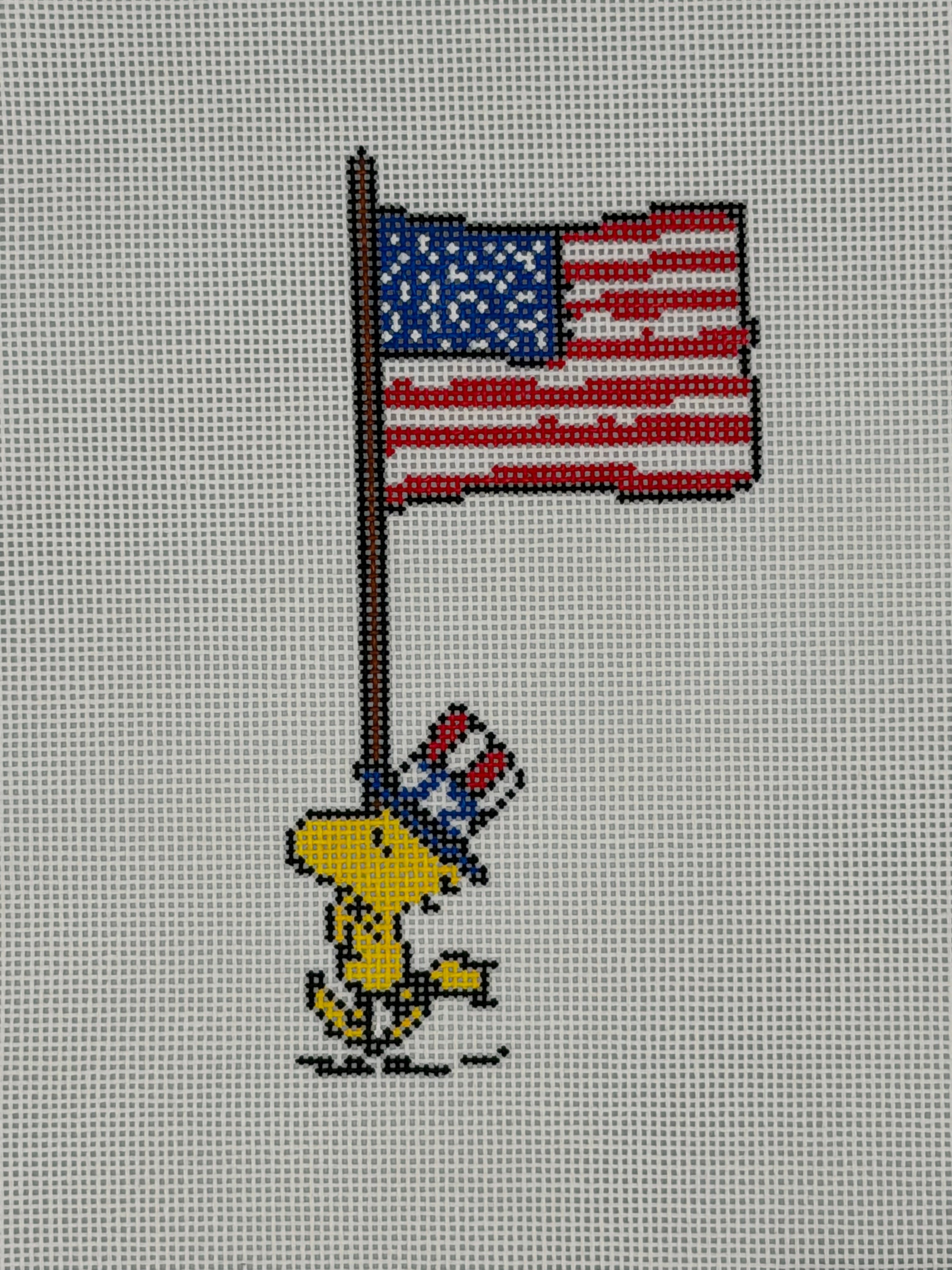 Woodstock Marching with Flag