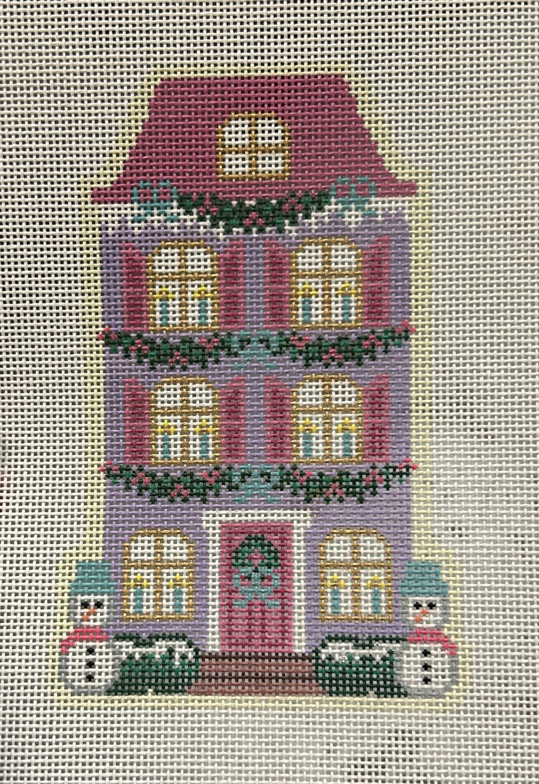 Christmas Village Purple Row House