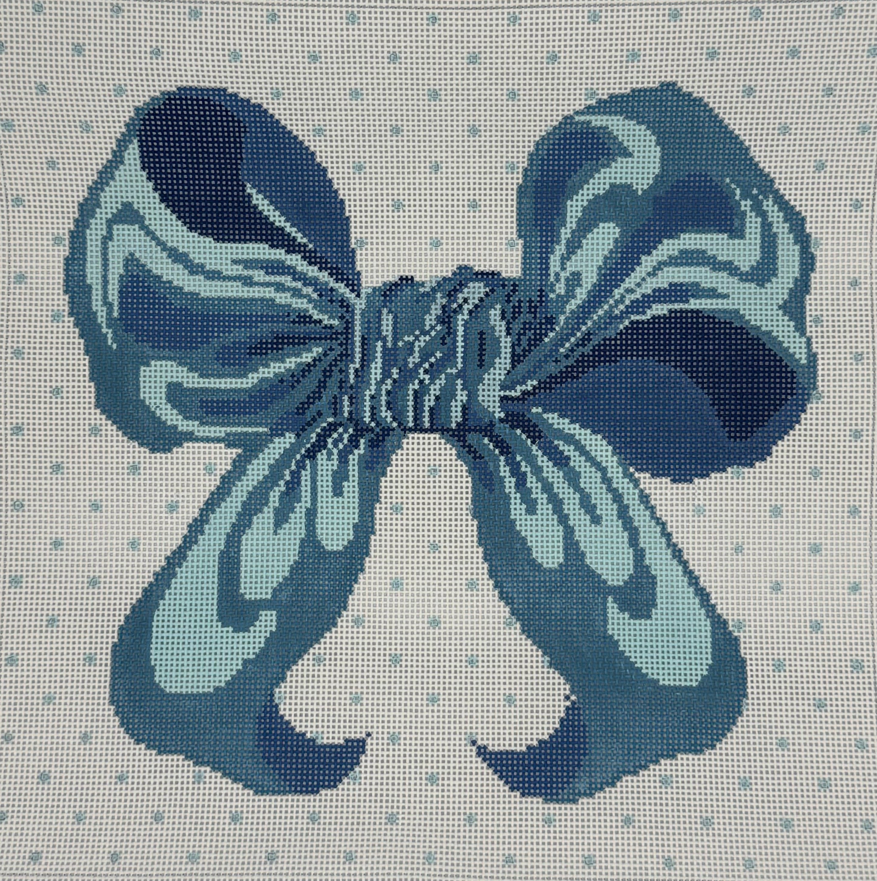 Blue Bow with Polka Dots