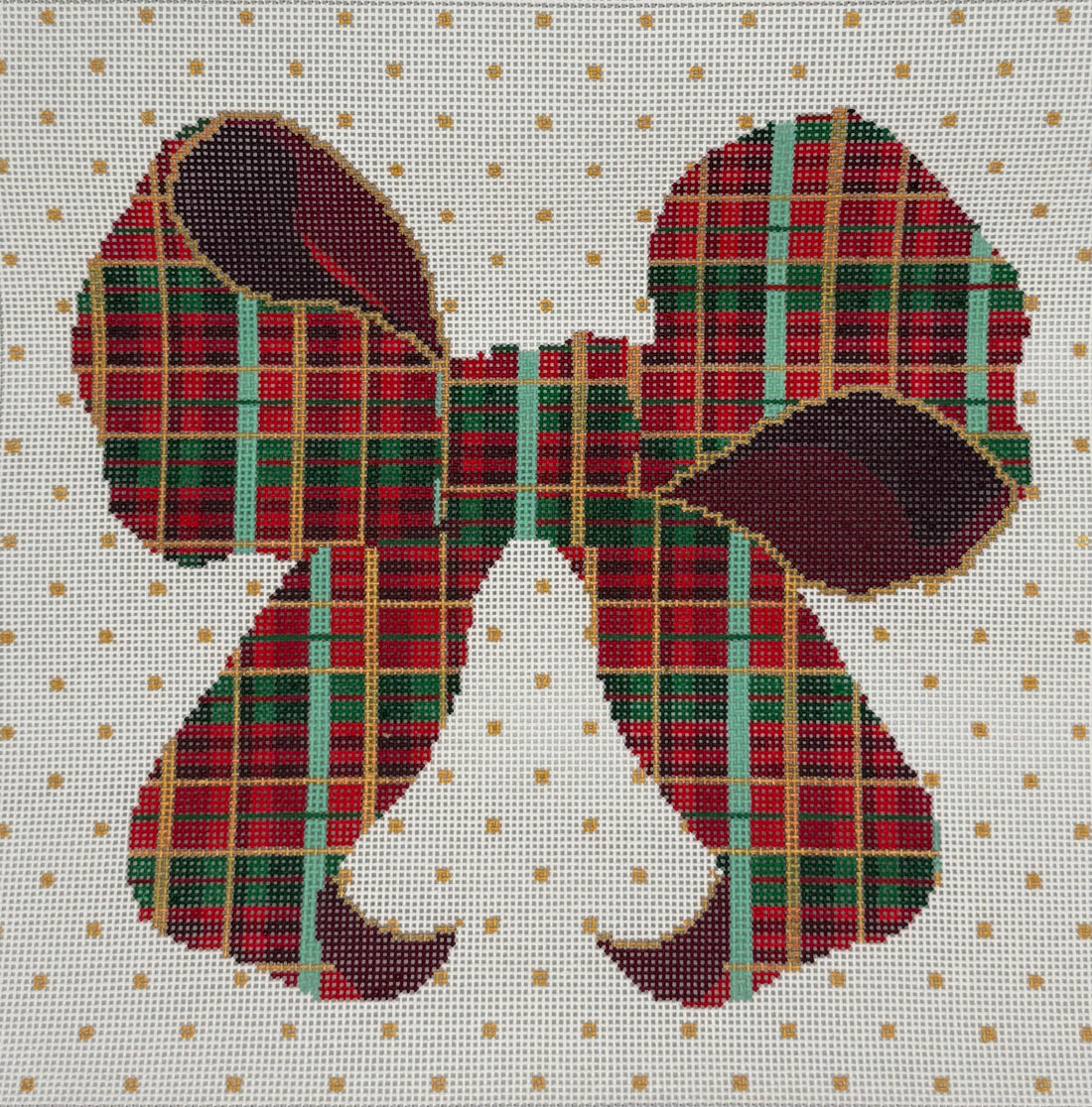 Plaid Bow with Polka Dots