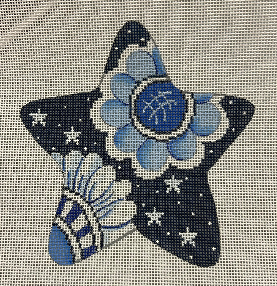 Blue &amp; White Star - flowers and stars