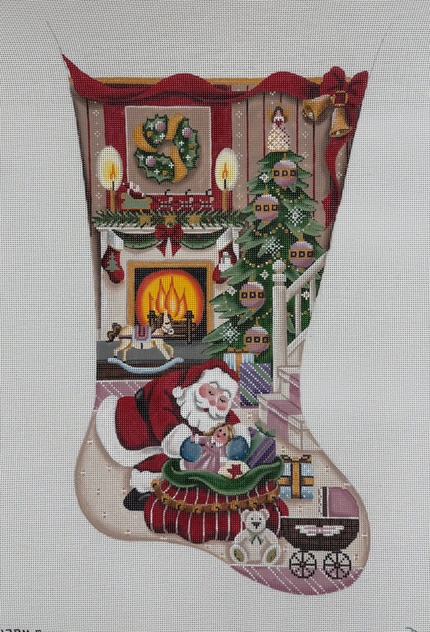 Christmas By the Fire Girl Stocking