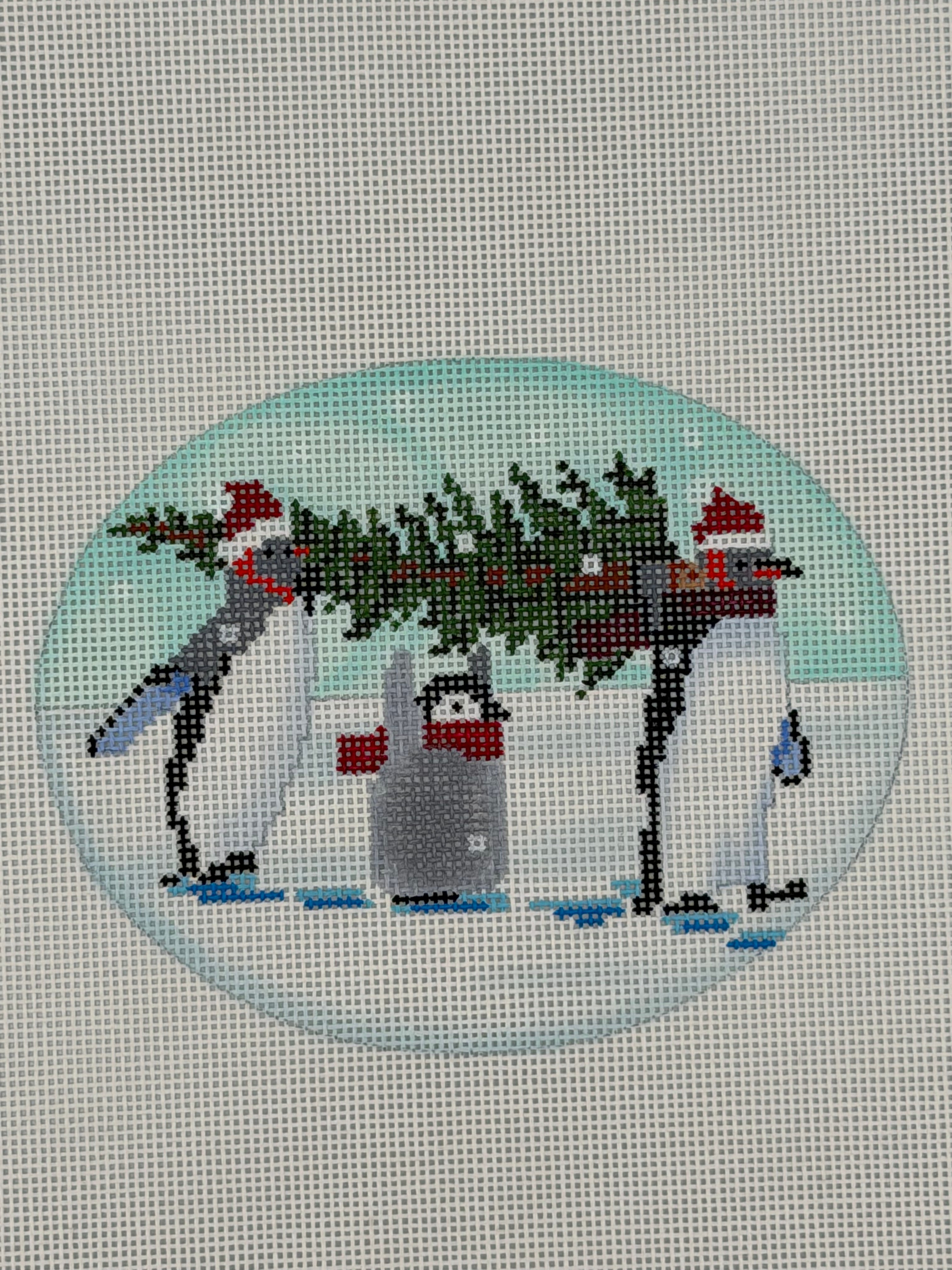 Penguins bringing Home the Tree