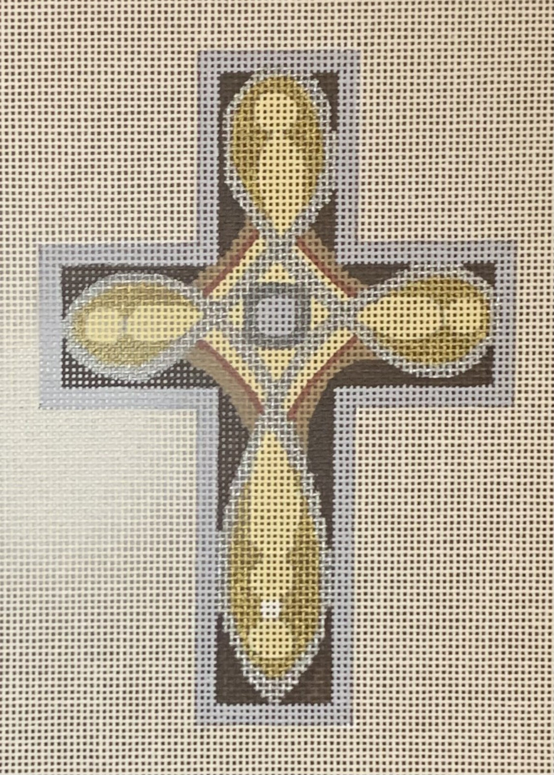 Silver &amp; Brown Cross