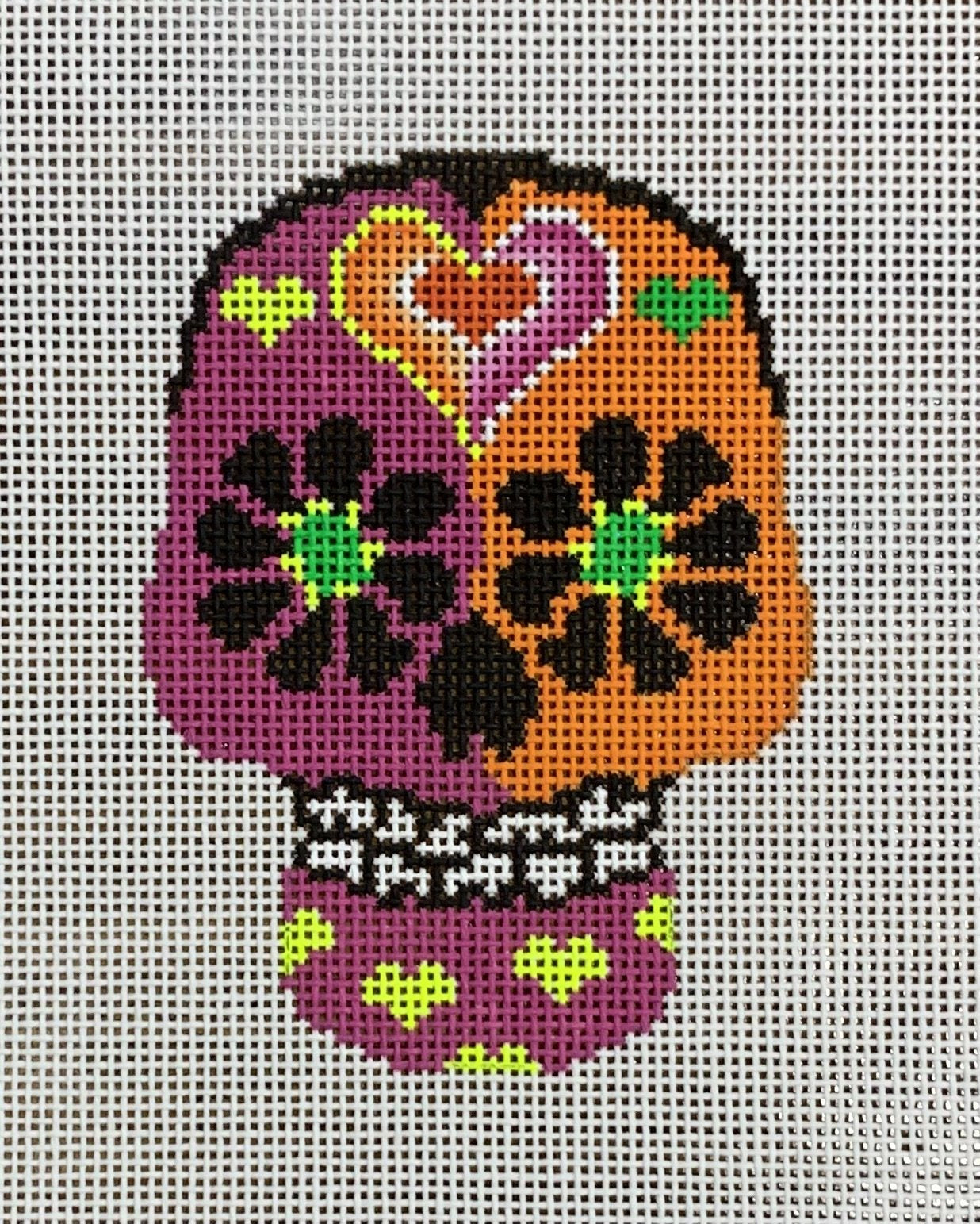 Purple &amp; Orange Sugar Skull