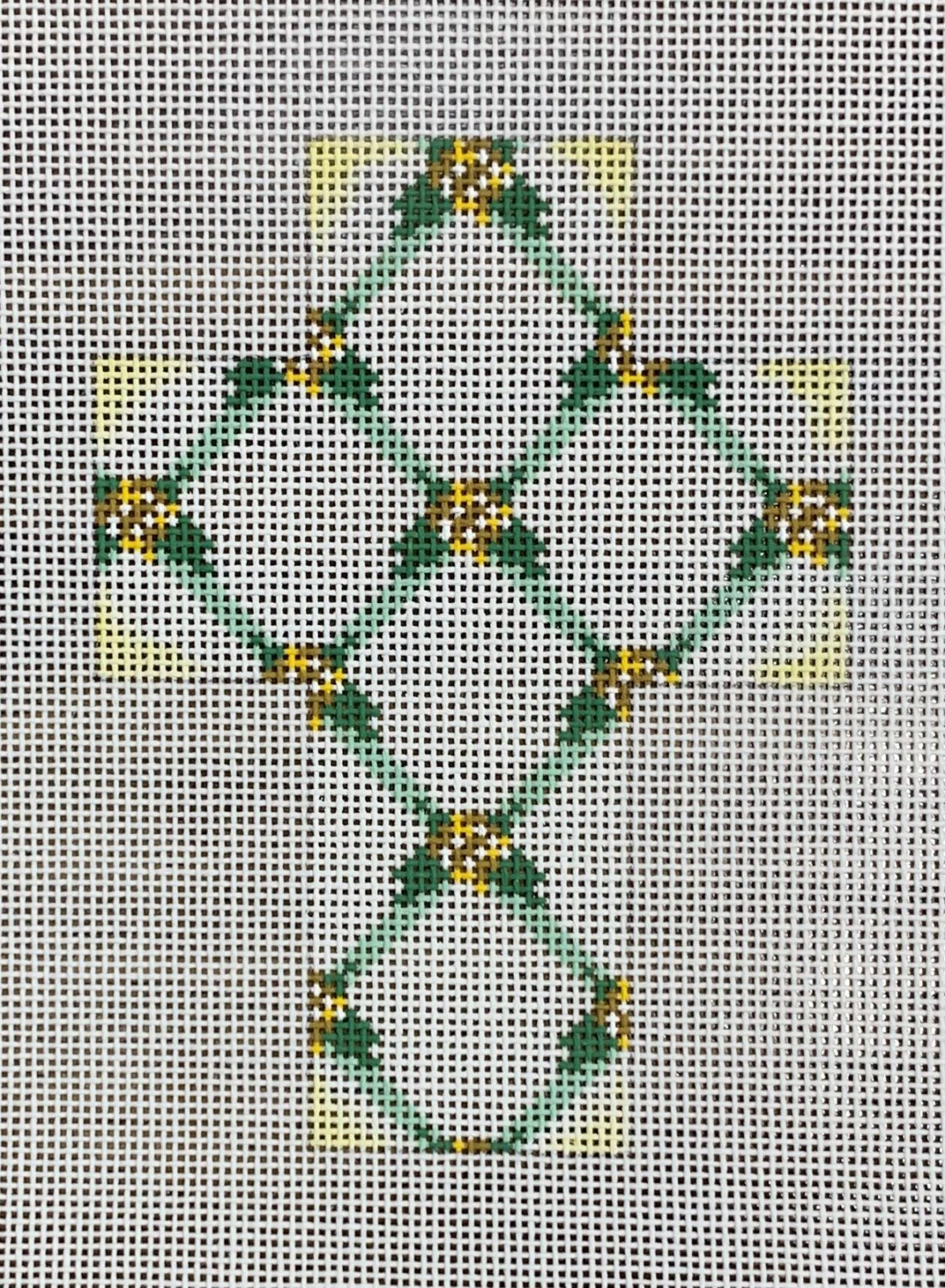 Lattice with Yellow Flowers Cross