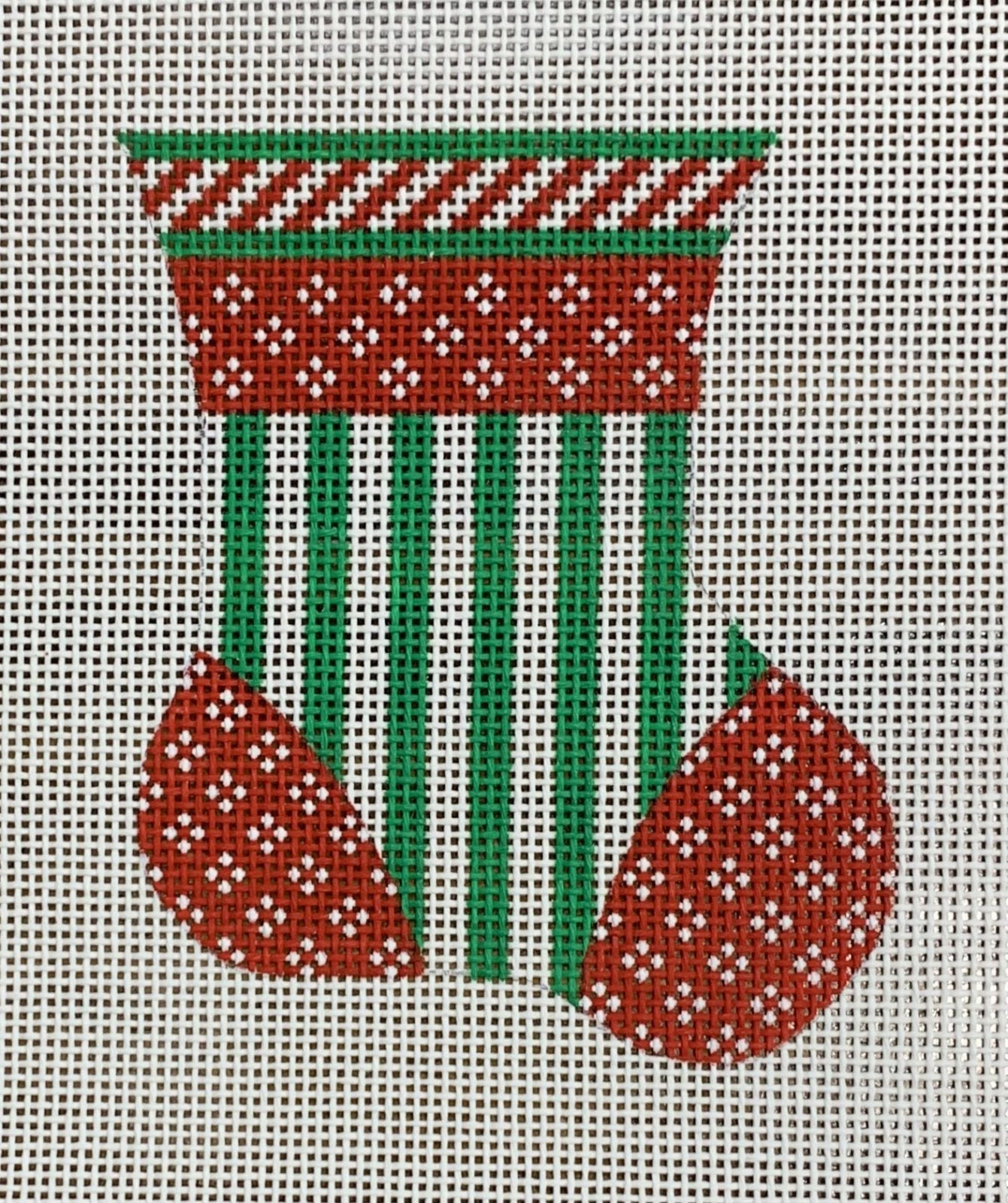 Green &amp; White Stripes Mini Sock
