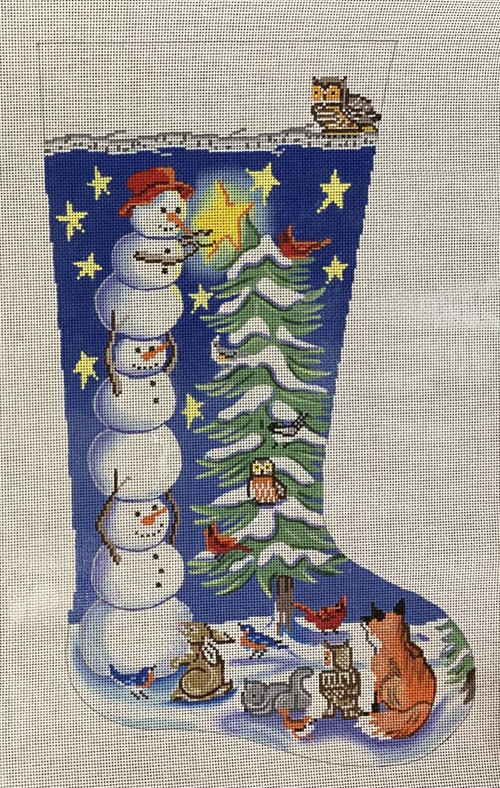 Tree Trimming Snowmen Stocking