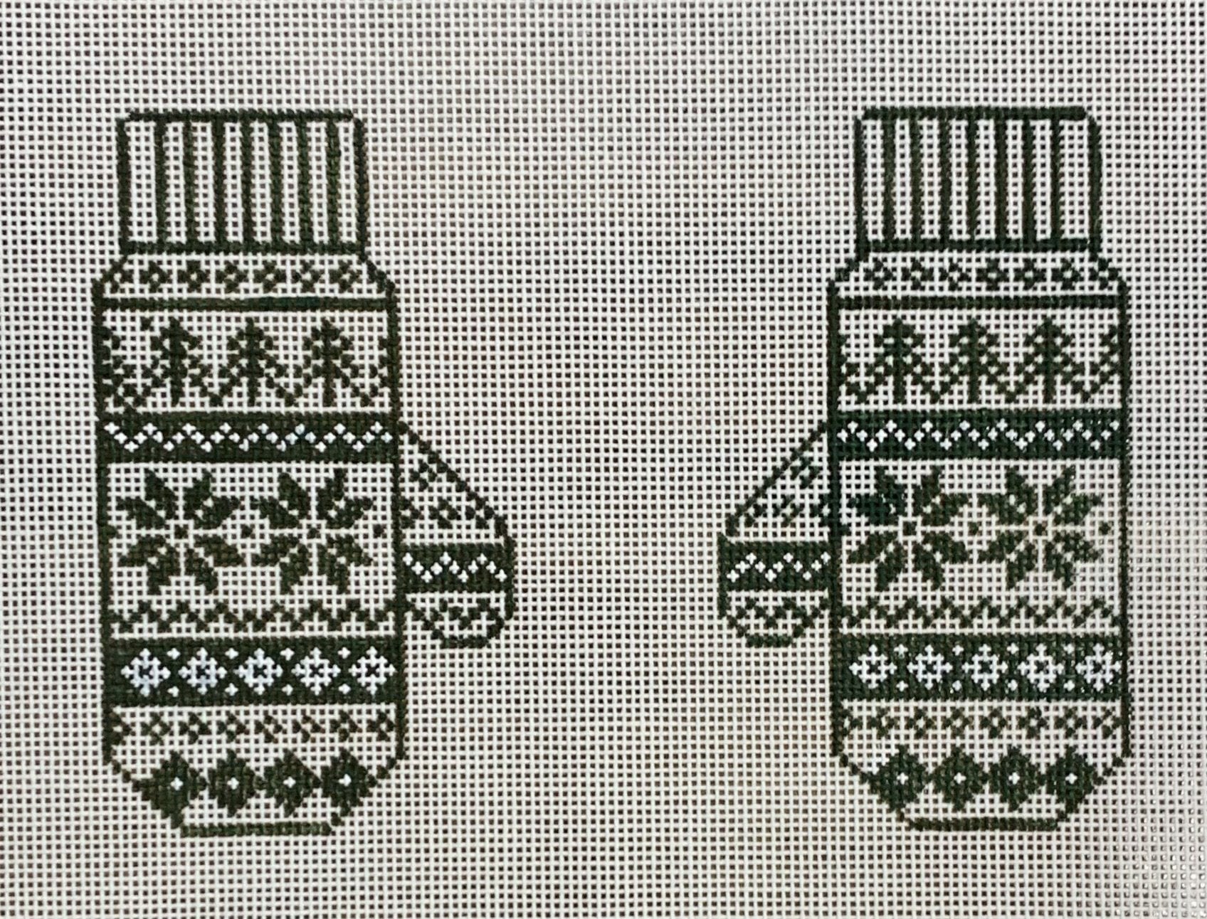 Evergreen Fair Isle Mittens