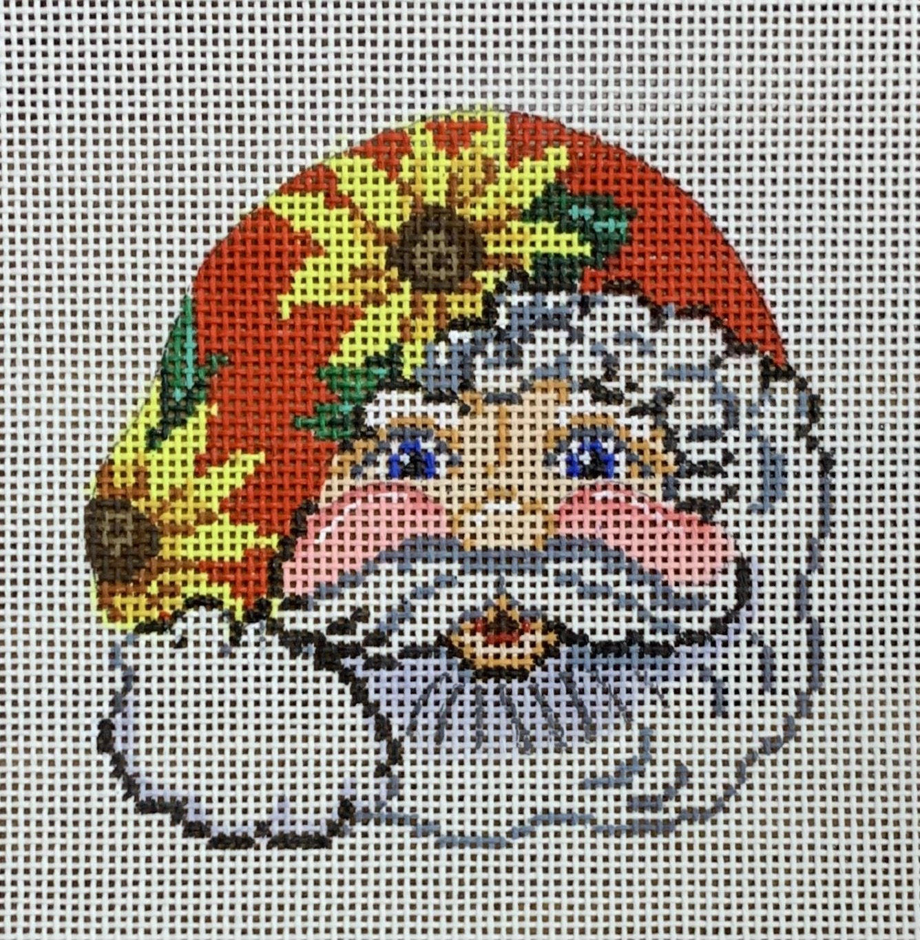 Santa Face w/ Sunflower Hat