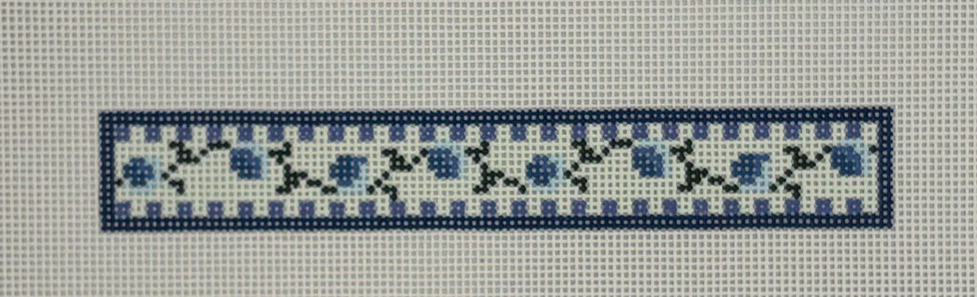 Blue Checkered Rose Key Fob