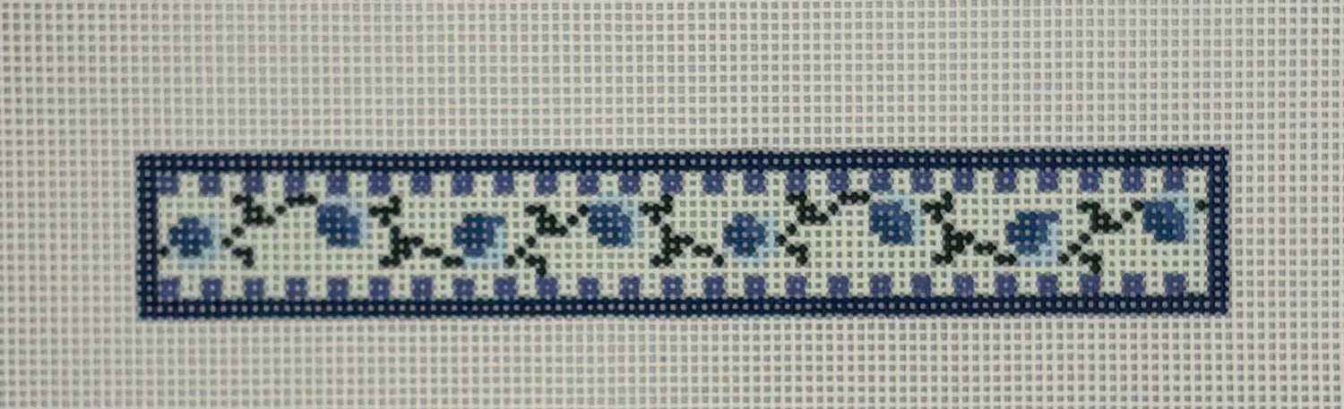 Blue Checkered Rose Key Fob