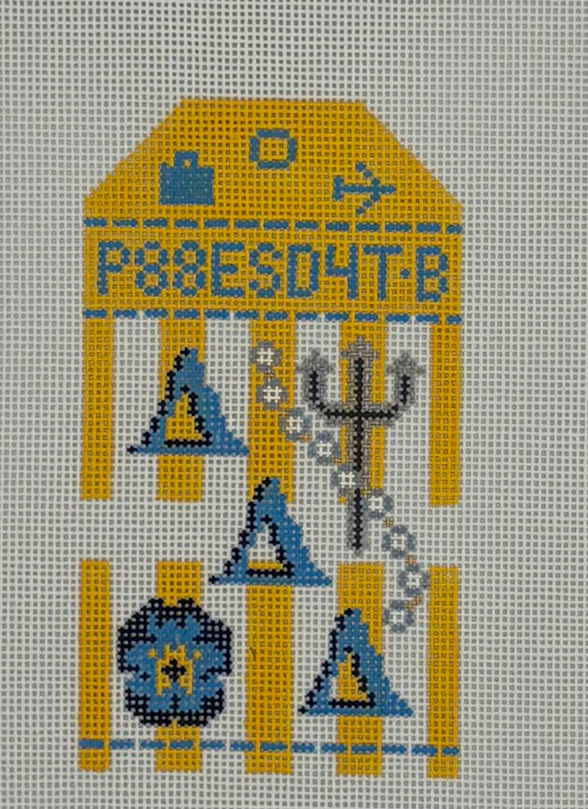 Greek Retro Travel Tag - Delta Delta Delta