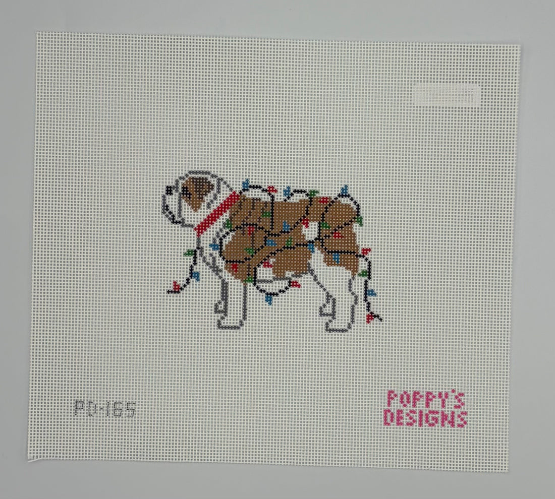 Christmas Lights - English Bulldog