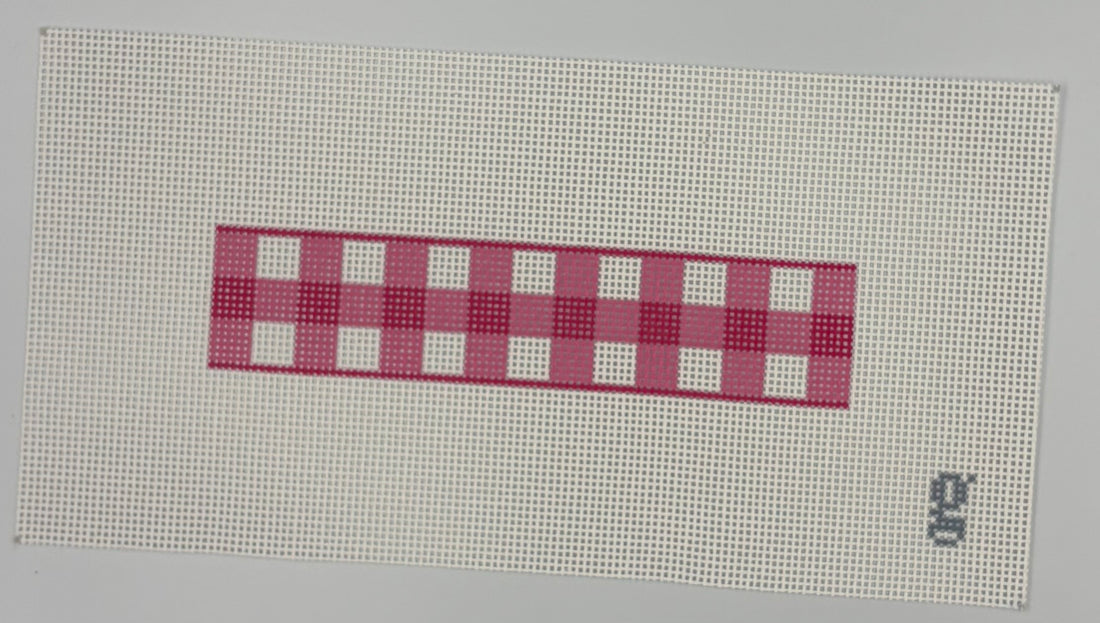 Key Fob - Gingham Pink