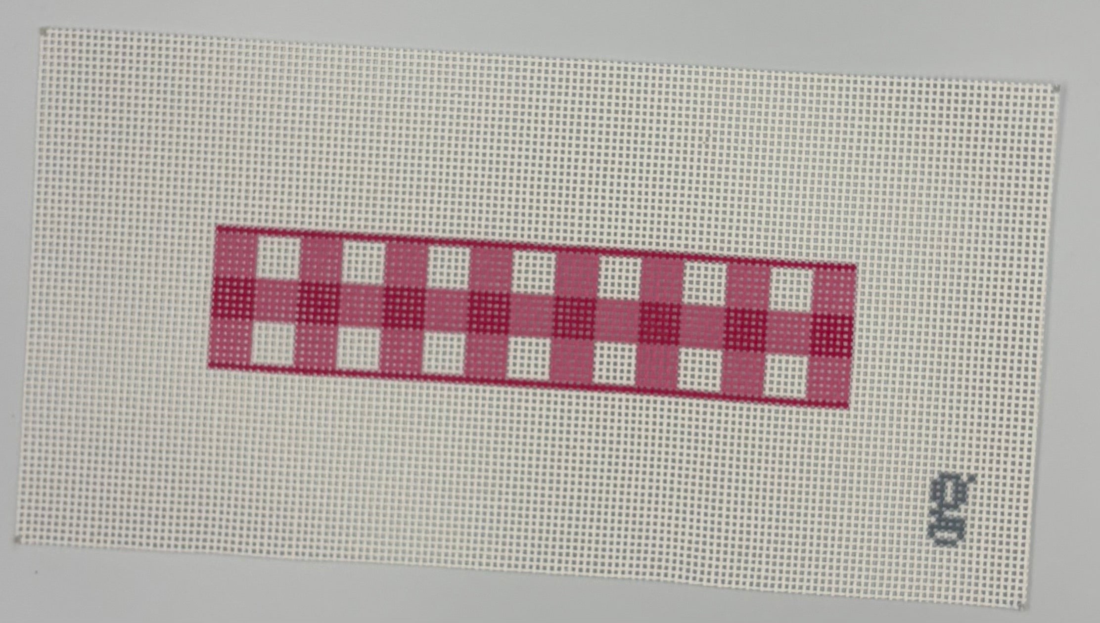 Key Fob - Gingham Pink