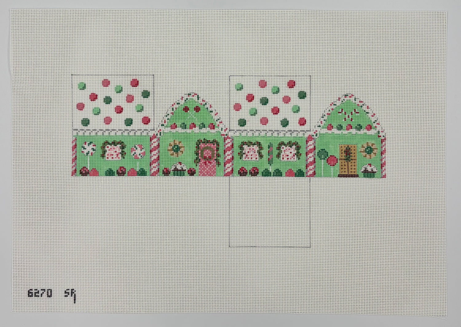 Pink &amp; Green Mints 3D Gingerbread House